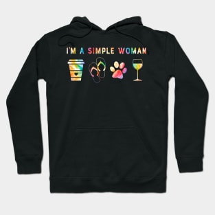 I'm a Simple Woman Coffee Slippers Animals Wine Hoodie